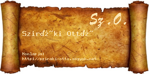 Sziráki Ottó névjegykártya